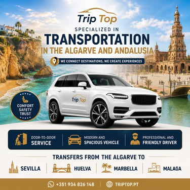White luxury SUV for Trip Top transportation and transfer services in the Algarve and Andalusia region.