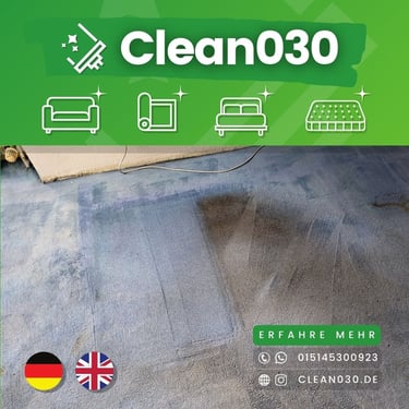 Clean030 entfernt extreme Verschmutzungen aus Teppichboden in Berlin – Professionelle Tiefenreinigung bei starken Flecken.