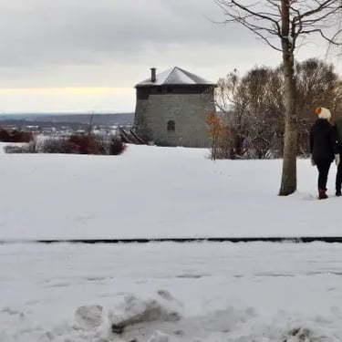Plaines d'Abraham en hiver, tour Martello.