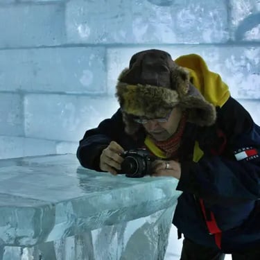 Marhart à l'hotel de glace de Québec.