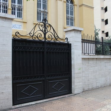 Porte de garage en acier métal fer forgé noir 