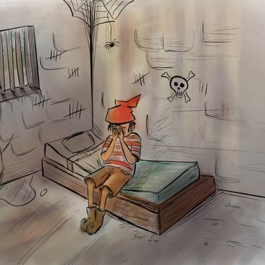 Episode 1 - Fitzgerald semble pleurer, tout seul, dans une cellule de prison en piteux état