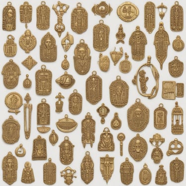 Egyptian earrings, pendants, bracelets and charms Including silver & gold king tut cartouche