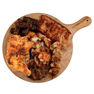 Supplément de viande sur un plateau