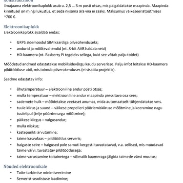 autonoomse ilmajaama lähteülesanne