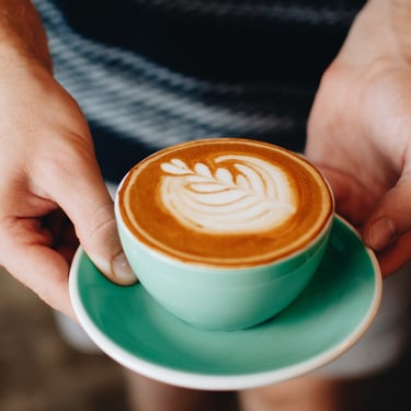 Latte art handcrafted coffee