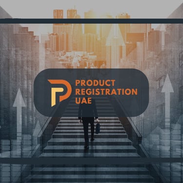 Product Registration UAE Logo with business growth background