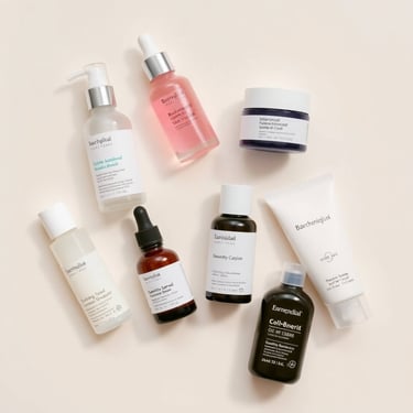 a variety of skin care products including facial care products