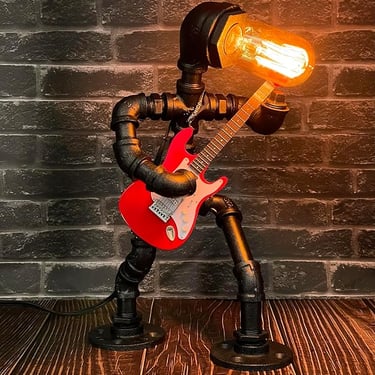 a lamp that is sitting on a table