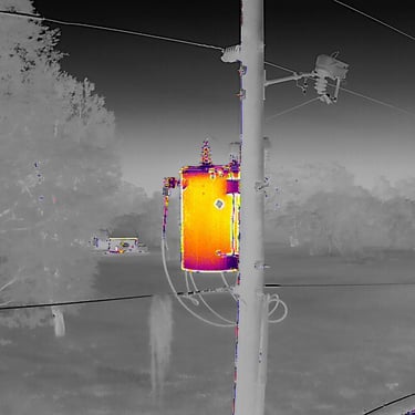 Thermal inspection image of grid transformer