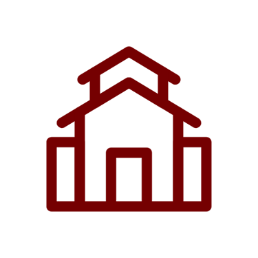 rotes Icon für Synagoge Gebäude
