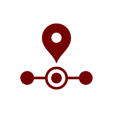 rotes Symbol für öffentliche Verkehrsmittel Icon