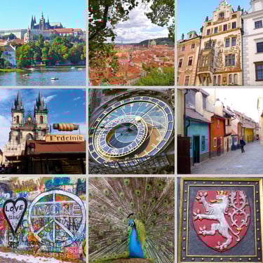 9 Fotos als Collage von Prag