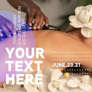 1080x1080 template showcasing a relaxing spa theme with stone massage and calming visuals.