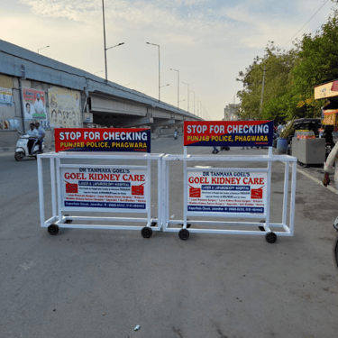 Custom Advertising Barricade by Verma Incorp