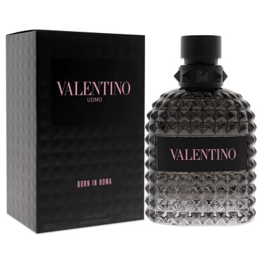Valentino Uomo Born In Roma Eau de Toilette 100ml bottle with studded black packaging.