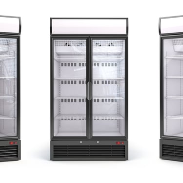 Commercial fridge, designed for high-capacity and efficient cooling to store perishable items in restaurants and foodservice 