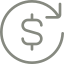 Dollar icon in circle, symbolizing financial transactions or payment options for services