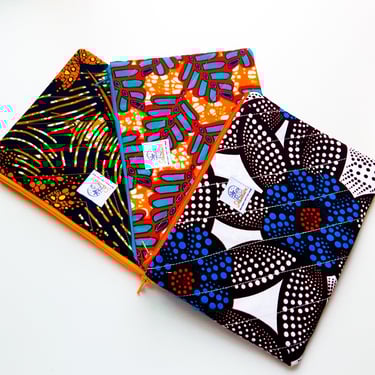 pochette en tissu wax