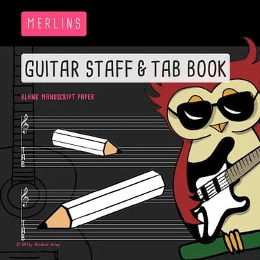 Cover of Merlins Guitar Staff and Tab Book Mini: Manuscript paper