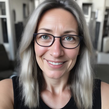 woman wearing black crew-neck shirt