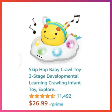 a baby's toy with a smiling face