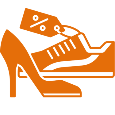 Imagem de sapatos em laranja com o fundo transparente