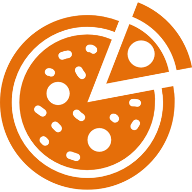 icone pizzaria cor laranja com fundo transparente