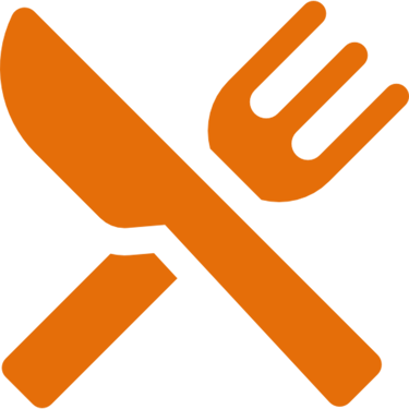 icone restaurante cor laranja com fundo transparente