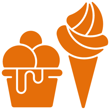 icone açaiteria cor laranja com fundo transparente