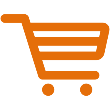 icone de carrinho de supermercado de cor laranja e com fundo transparente