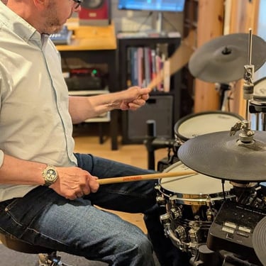 David Fletcher recording Drums for Angie Jeans song When I see You