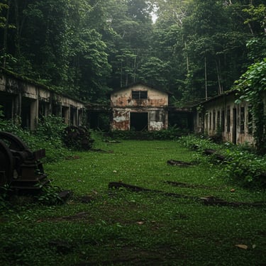 a building with a lot of trees and grass