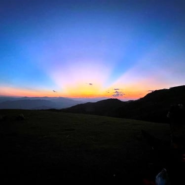 Sunrise mountains Lai Chau North Vietnam