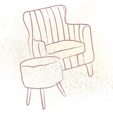 Una poltrona con un tavolino, psicoterapia in presenza