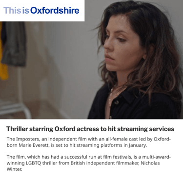 This is Oxfordshire: Thriller starring Oxford actress to hit streaming services