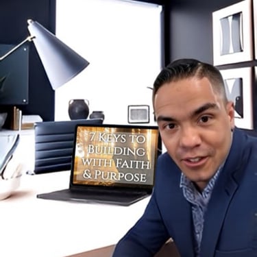 Cody Sechelski sitting at a desk, sharing part of his testimony overcoming addiction and rebuilding his life