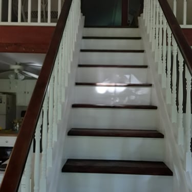 Finished painted interior stairway
