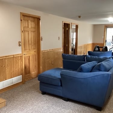 a room with a furniture