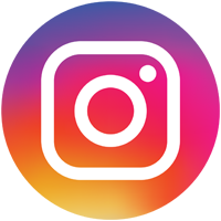 Fond de couleurs en dégradé, rose, orange et jaune avec le logo Instagram.