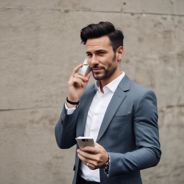 Man excitedly reviewing sales charts on a laptop in a modern home office