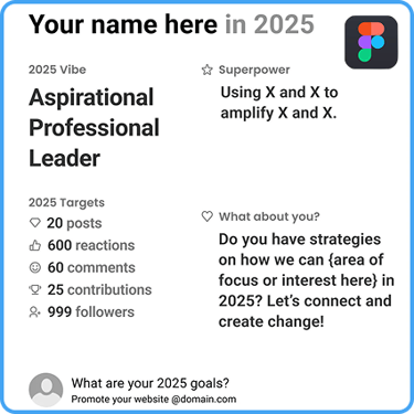 Example Figma template of LinkedIn 2025 Goals