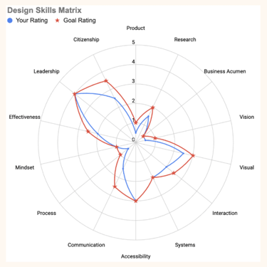 Example skills matrix spider graph
