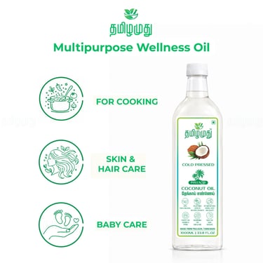 Tamilamuthu Pure Coconut Oil Perfect for Cooking, Skin, Hair and Baby Care