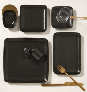 Güral Porselen Ent Otel Siyah Kare Tabak