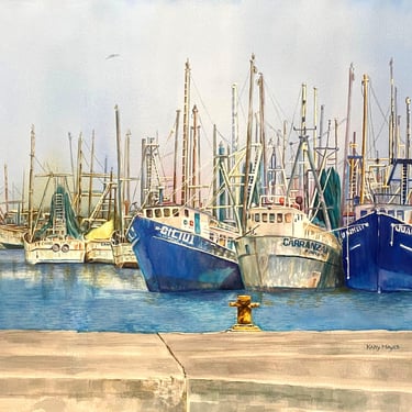 Shrimping Boats, Watercolor