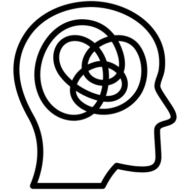 icon showing stressed mind