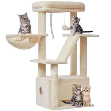 Taoqimiao Cat Tree, 98cm Cat Tower for Indoor Cats, Small Cat Tree Suitable for Kittens