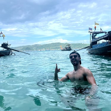 William Coste bathing in the sea