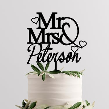 TBD001 - Mr & Mrs Surname with Hearts £6